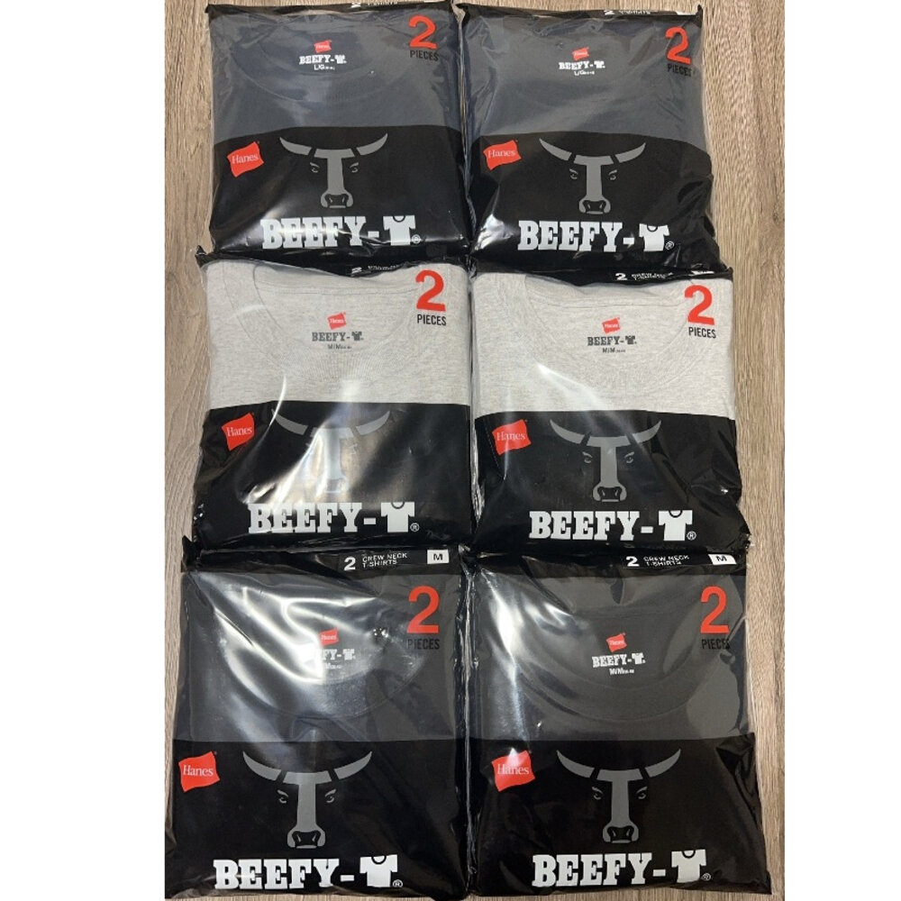 25023122165-【日版 Hanes Beefy 重磅素色短袖Tee 兩件組 黑 白 灰 藏青】現貨 日本境內版 T恤 高磅數現貨 日本境
