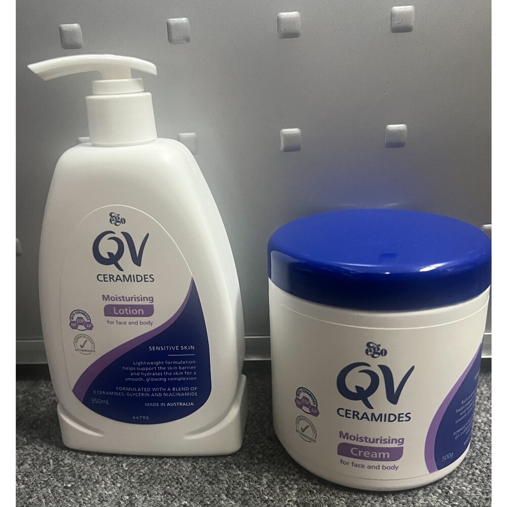 26569662050-【QV 意高 Ego 三重神經醯胺保濕 乳液350ml 保濕霜500g】現貨 澳洲境內版 深層保濕