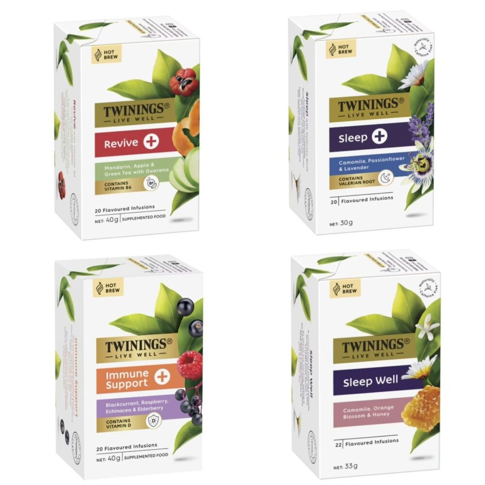 KUMI0104-【Twinings 英國唐寧草本茶 助眠蜂蜜款22包 助眠薰衣草款20包 /活力柑橘蘋果款/活力黑佳侖20包】現貨 澳洲