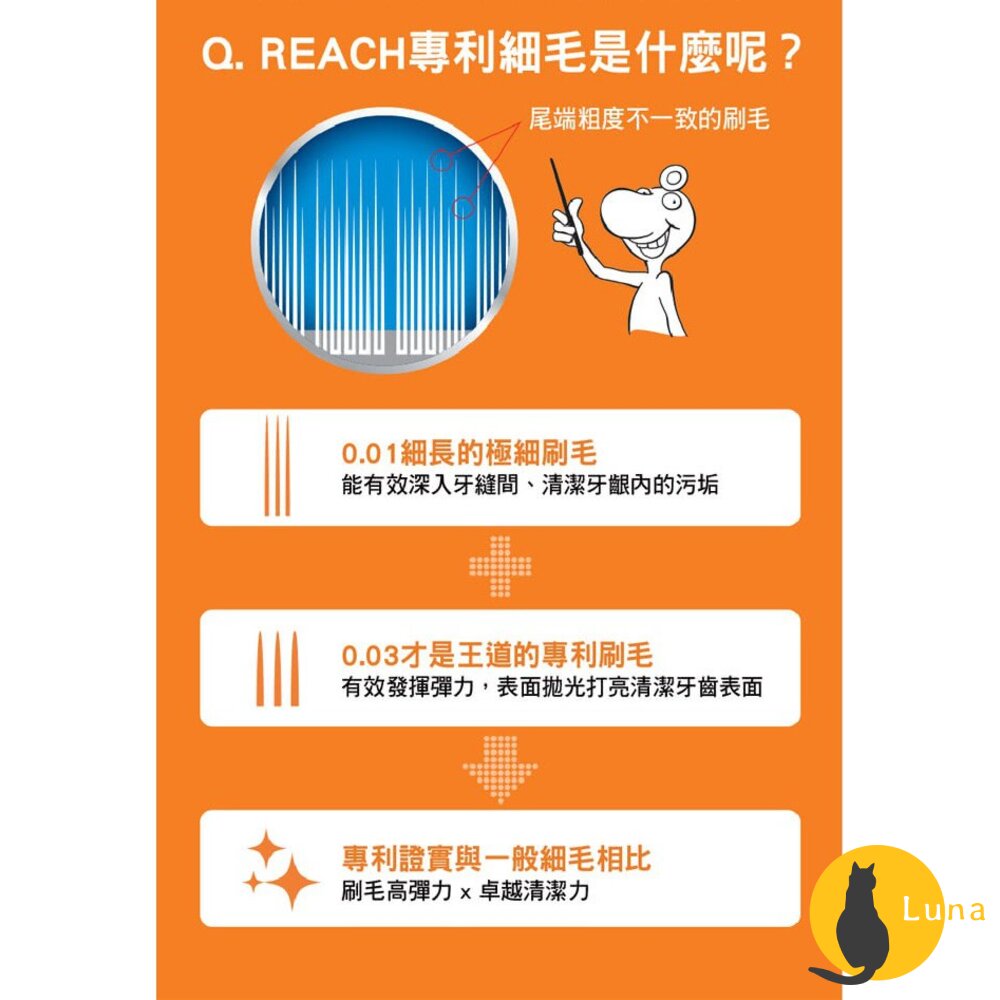 雙12買三送一★REACH 麗奇 成人牙刷 兒童牙刷 公主 皮卡丘 牙周對策 臼齒護理 蜂膠 3.5mm-圖片-3