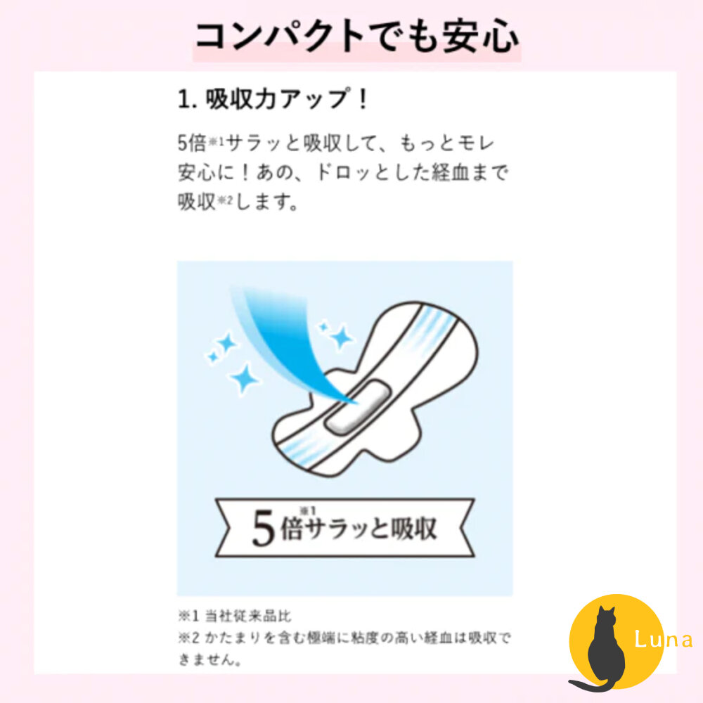 日本境內 蘇菲 Center-in 1/2 口袋魔法 花卉圖案超薄衛生棉 日用 量多 夜用 蝶翼 小包裝-圖片-5