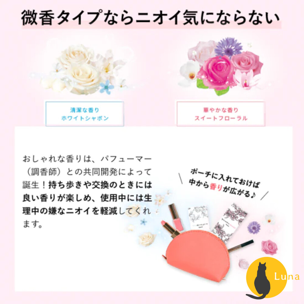 日本境內 蘇菲 Center-in 1/2 口袋魔法 花卉圖案超薄衛生棉 日用 量多 夜用 蝶翼 小包裝-圖片-6