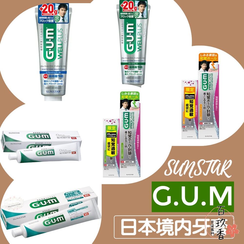 000093-特價中 日本境內 Sunstar 三詩達 GUM 牙周護理 抗敏感 牙膏 wellplus procare