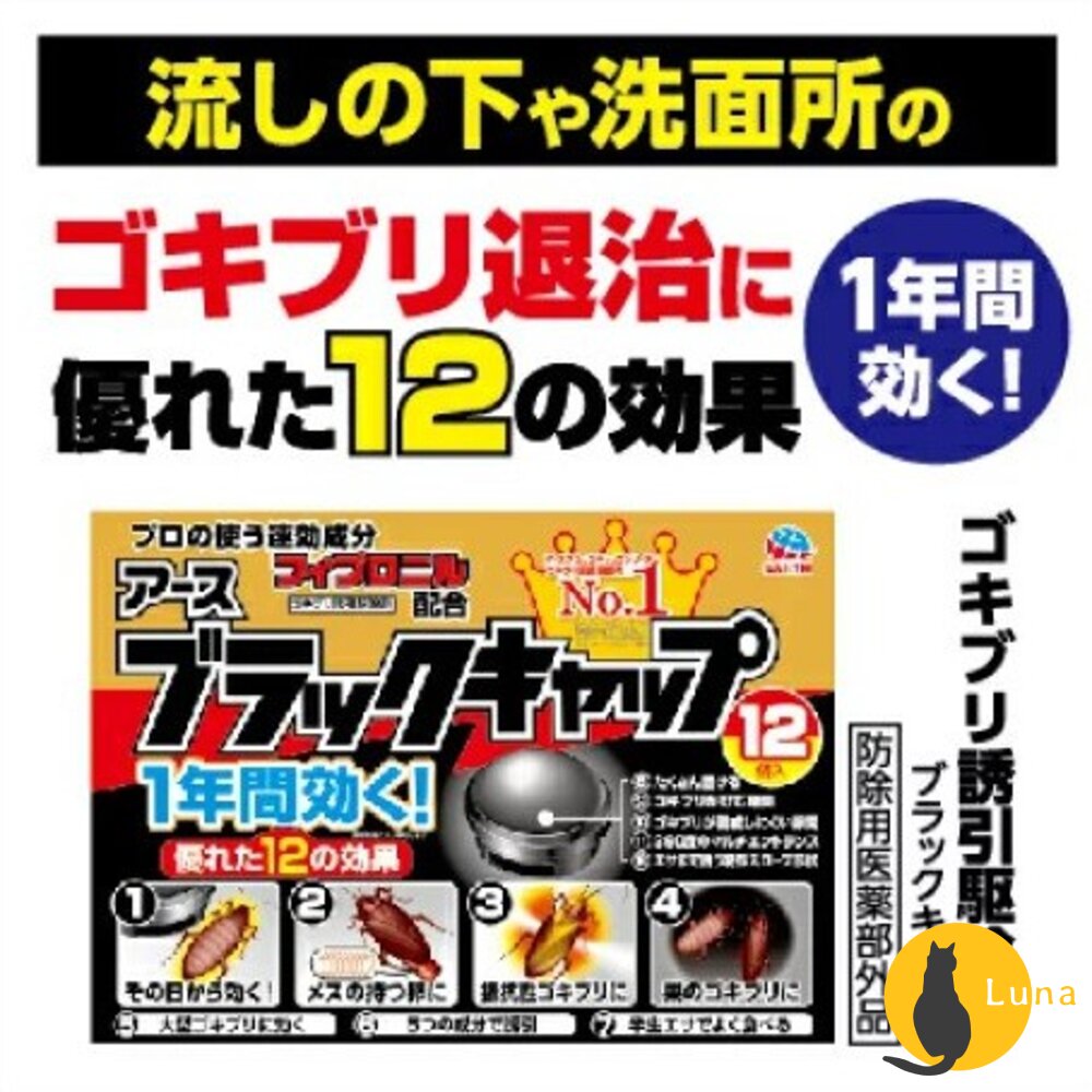 也有小包裝 日本 最新版 興家安速 EARTH 地球 小黑帽 蟑螂屋 蟑螂藥 滅蟑 殺蟑 小黑 1年-圖片-1