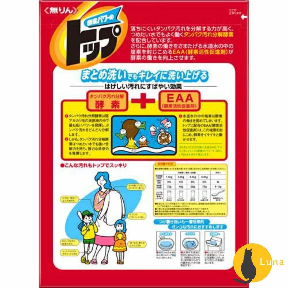 日本境內 大容量 獅王 TOP 無磷 酵素洗衣粉 洗衣粉-圖片-2