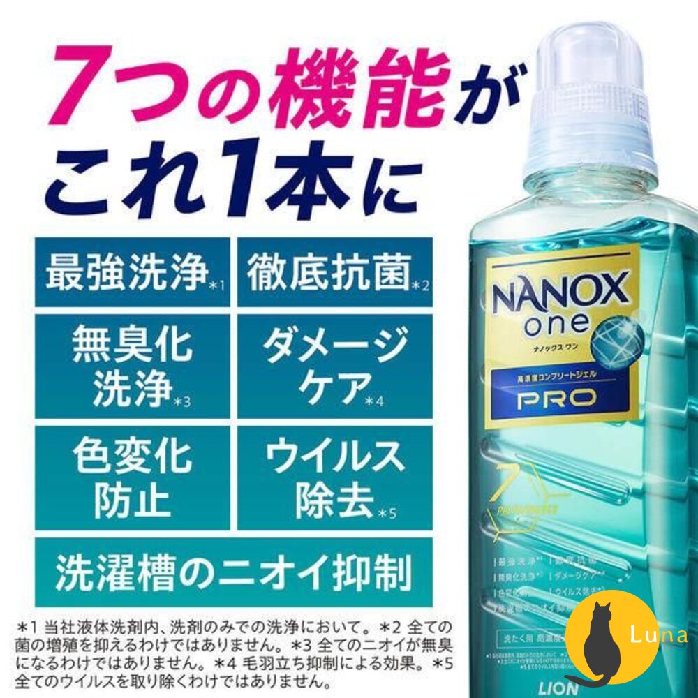 日本境內 獅王 LION NANOX ONE 濃縮洗衣精 奈米樂 無臭化 酵素 除臭-圖片-6