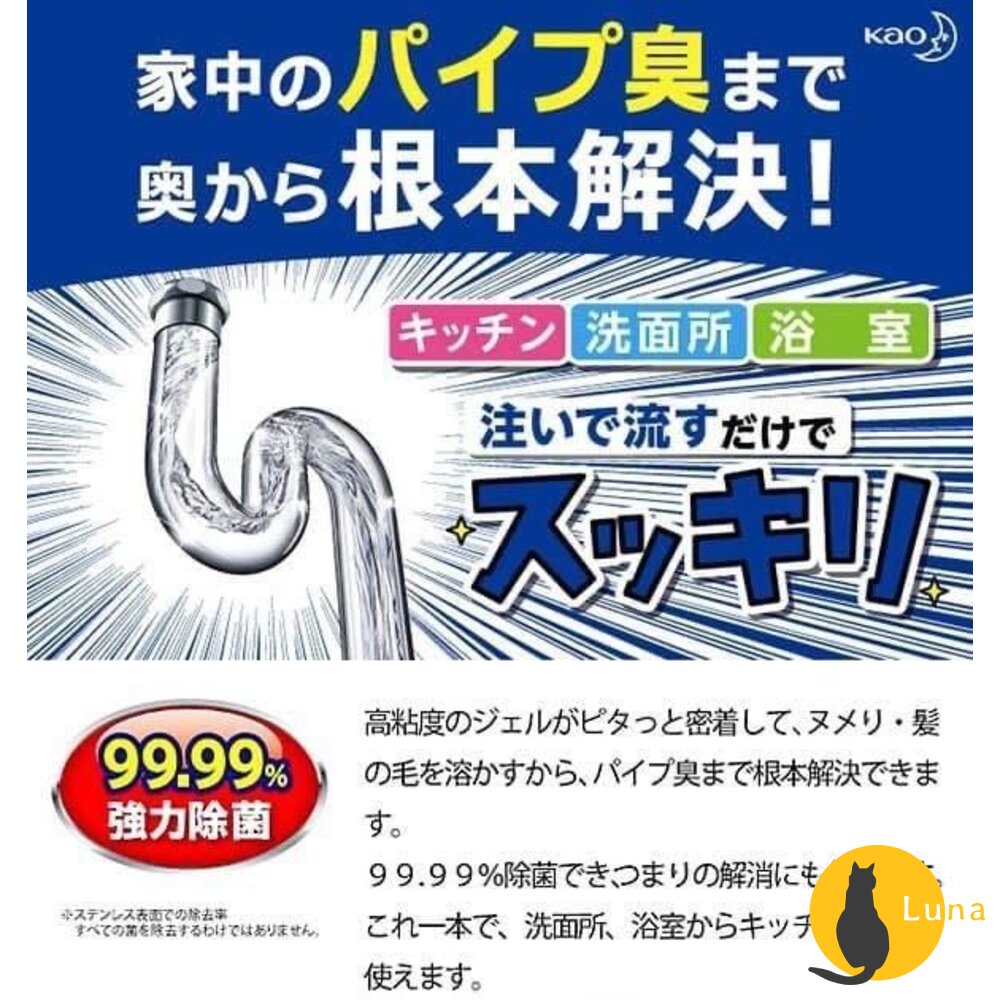日本 花王 kao Haiter 廚房 衛浴 高黏度排水管清潔劑 凝膠 500g 水管 通水管 清潔劑-圖片-2