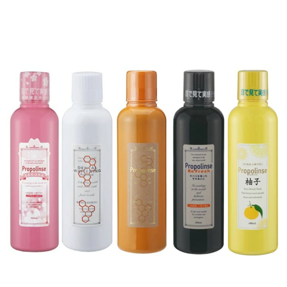 000185-優惠價 日本 Propolinse 蜂膠 漱口水 洗口液 600ml 原味 口臭 清新 牙周 櫻花  隨身包