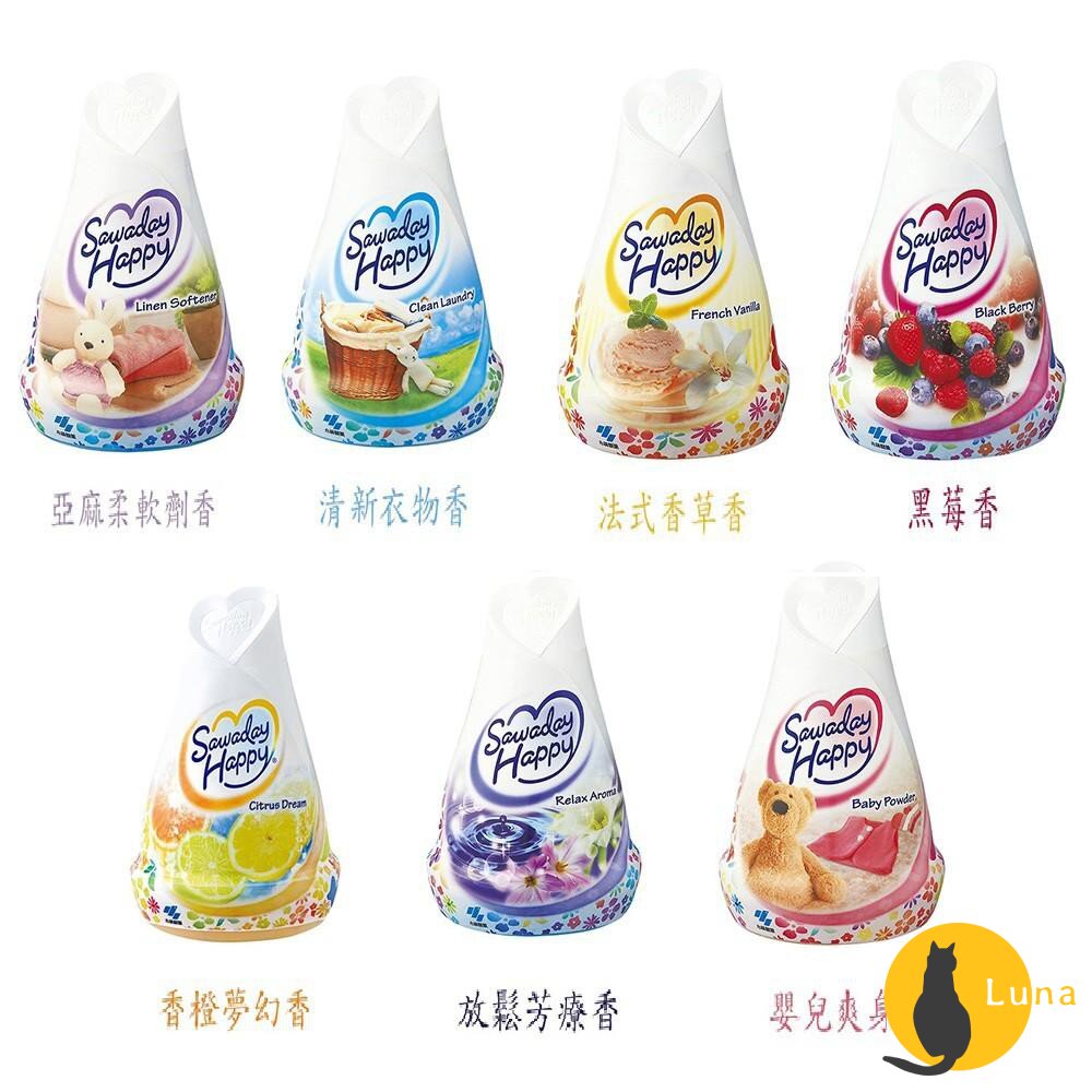 日本 小林製藥 Sawaday Happy 室內除臭除菌芳香劑 消臭 不刺鼻 車內 120g 芳香 小林-圖片-3