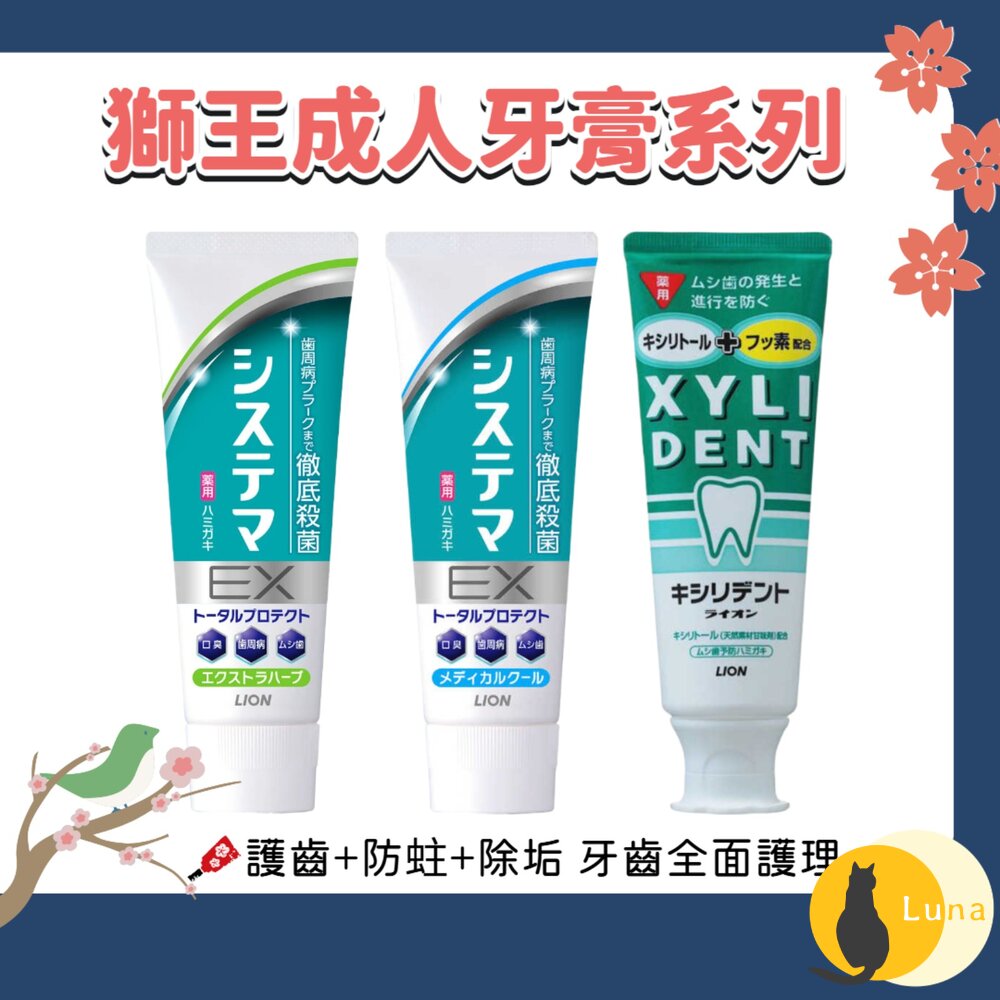 日本 Lion 獅王 XYLIDENT SYSTEMA EX 牙膏 護齒 口臭 除垢 淨護 固齒佳-圖片-1