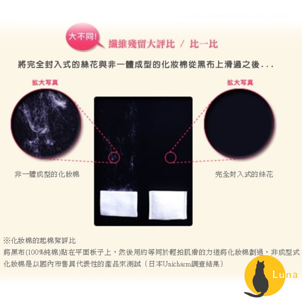 日本境內版原裝 Silcot 絲花化妝棉 1/2 輕柔 不起毛球 不留綿絮 UNICHARM-圖片-7
