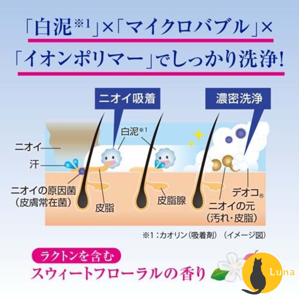 日本 ROHTO 樂敦 DEOCO 蜜桃般少女香 洗髮精 潤髮乳 白泥淨味 去除體味 汗味 加齡臭-圖片-6
