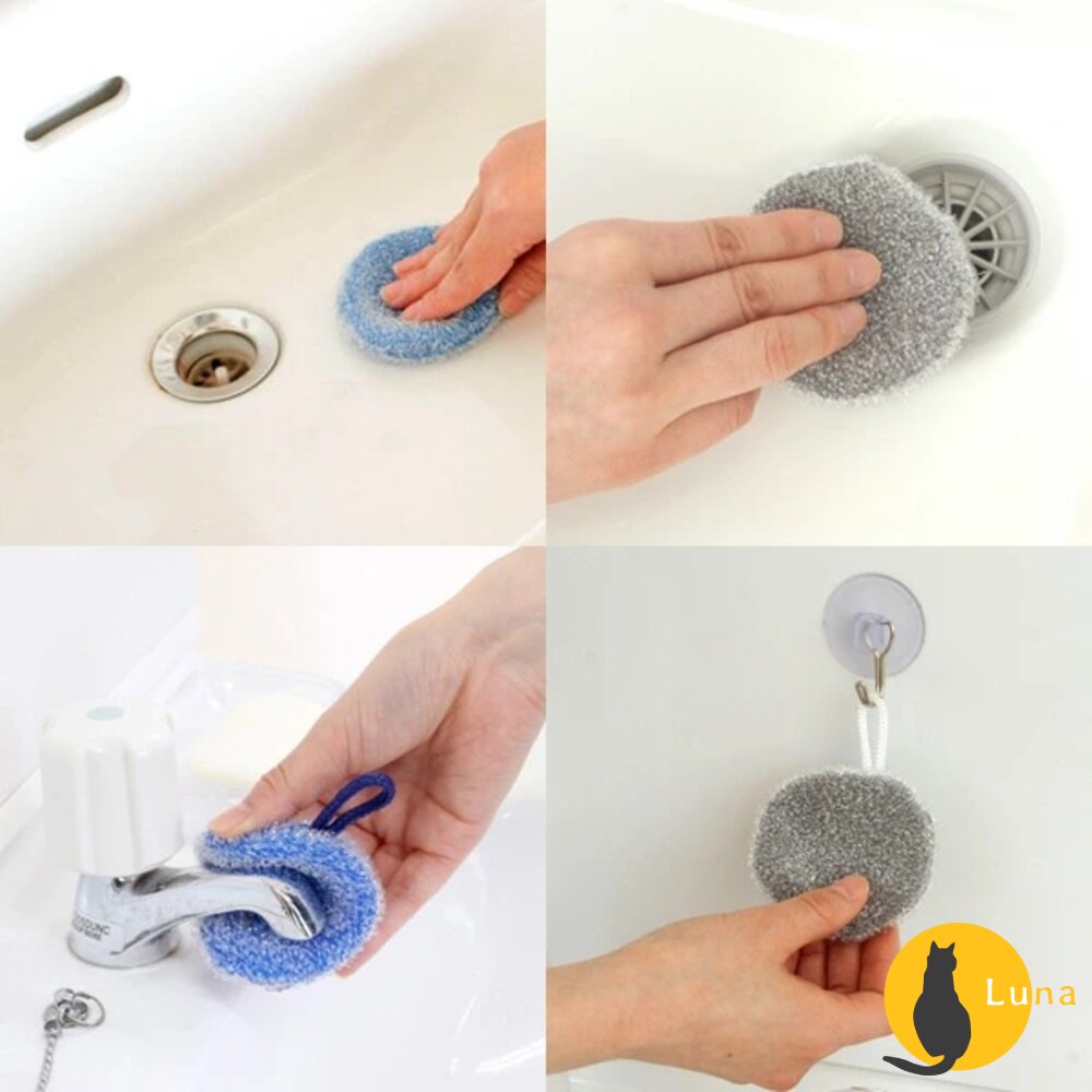 日本 SANBELM Nicott 洗手台清潔刷 水槽清潔刷 清潔海棉 衛浴清潔刷 菜瓜布 水槽刷-圖片-2