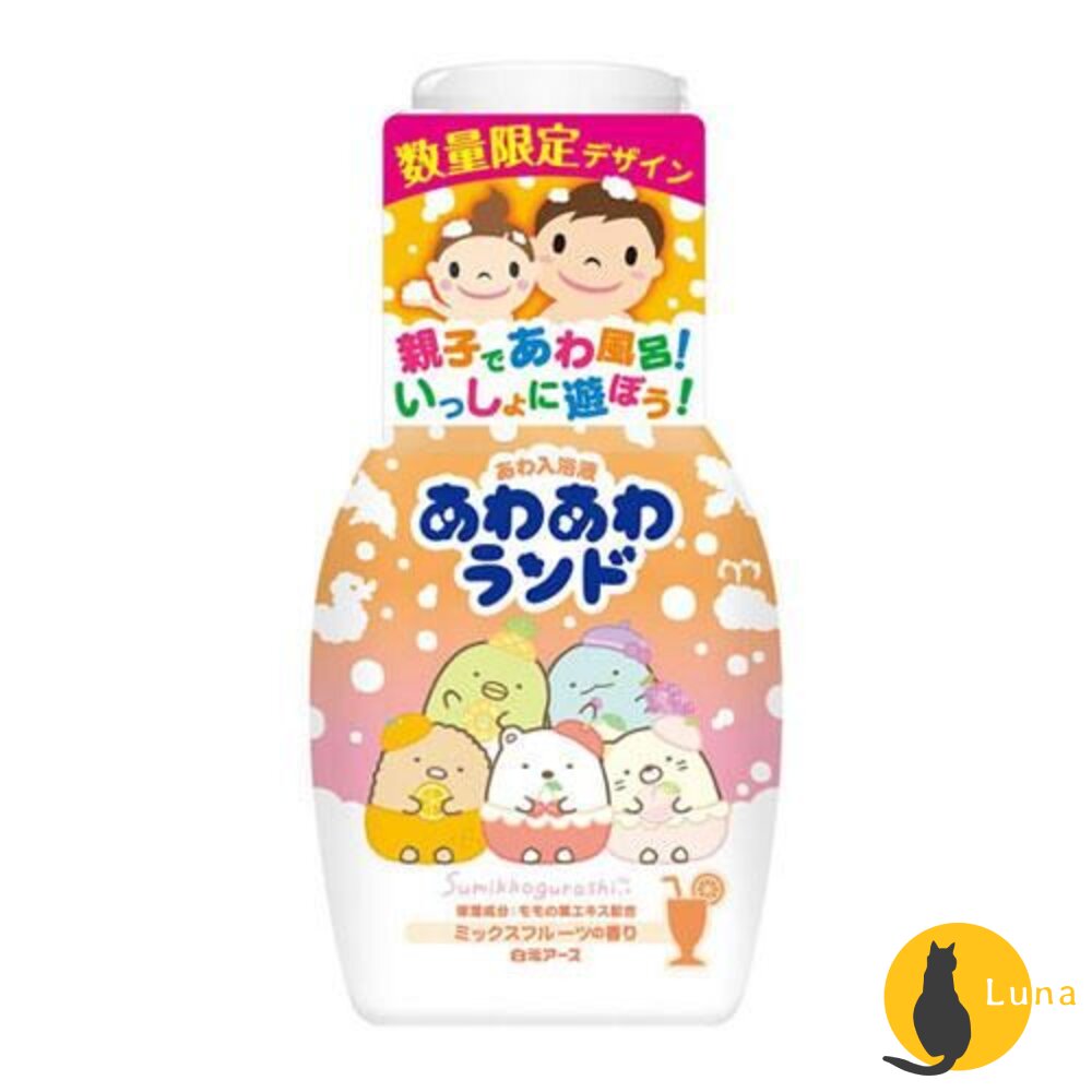 優惠中日本白元親子泡泡入浴劑沐浴劑含桃葉精華角落生物葡萄蘋果果香入浴液