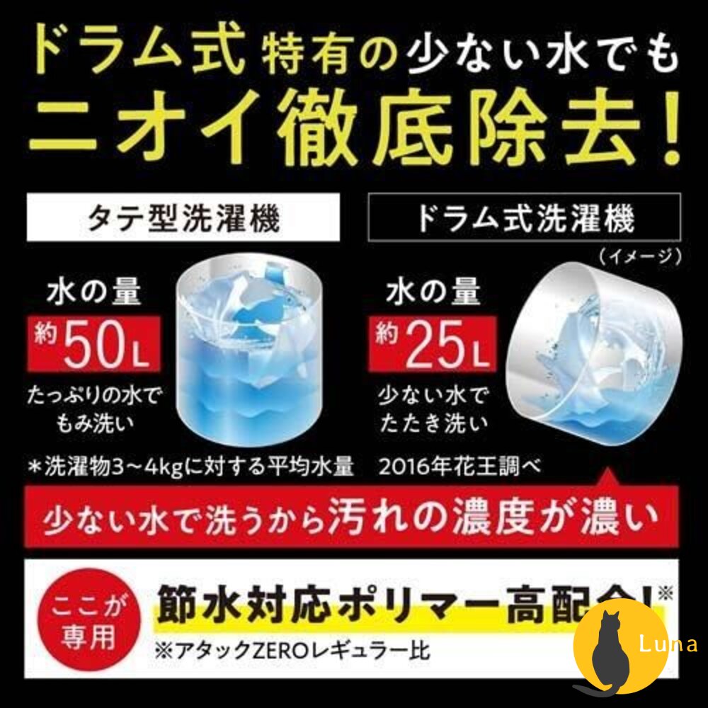 日本境內 花王 KAO ATTACK ZERO 濃縮洗衣精 去汙 除臭 滾筒 室內晾衣-圖片-6