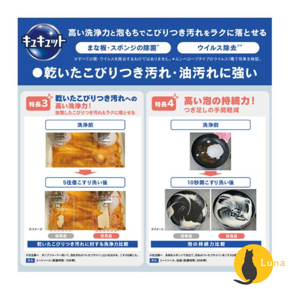 日本境內 KAO 花王 CUCUTE 超濃縮 洗碗精 珂珂透 大容量 補充瓶 1250ml 220ml-圖片-7