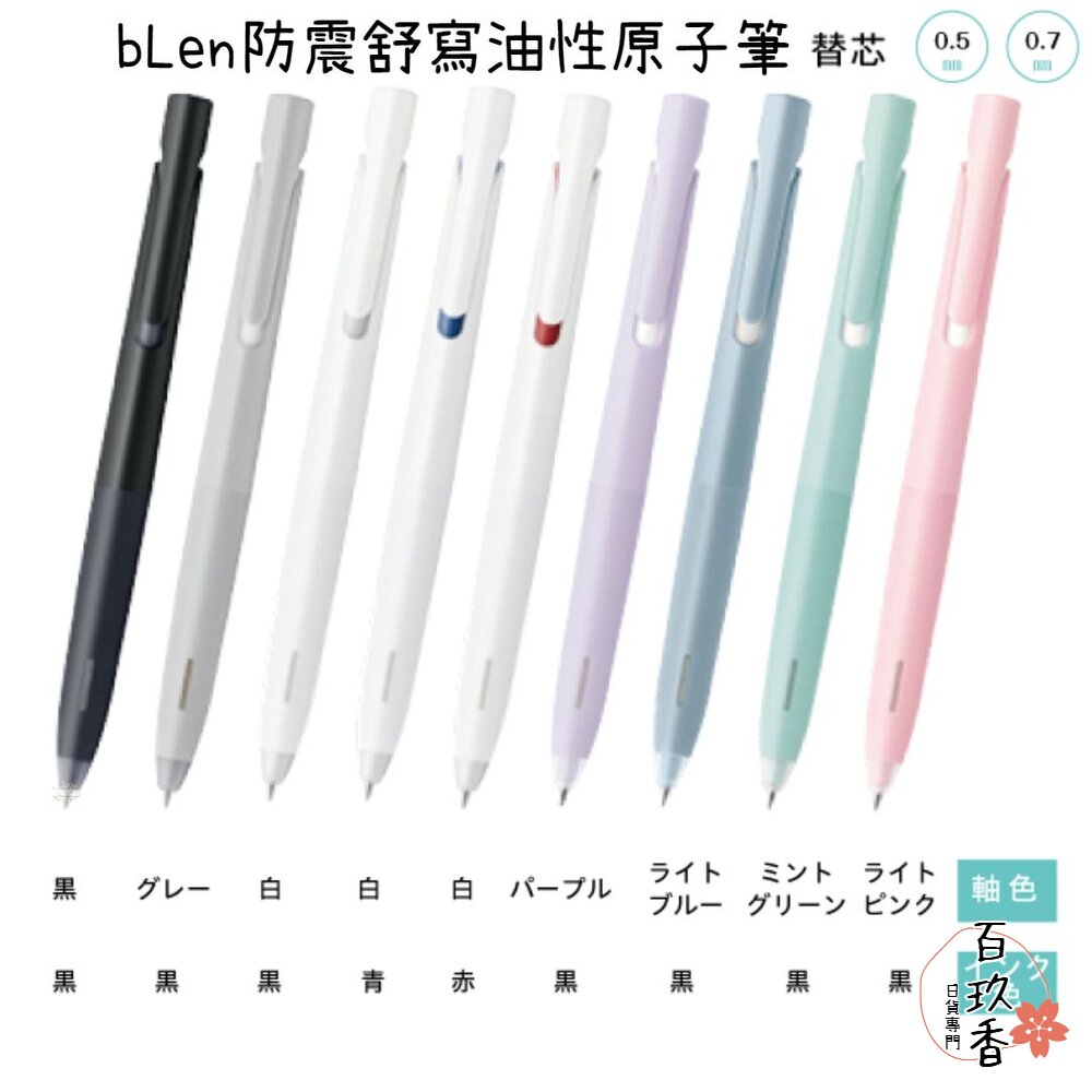 斑馬 ZEBRA bLen 3C 防震舒寫按壓式原子筆 油性 0.5 0.7 替芯 筆芯 BAS88 RNC BA88 封面照片