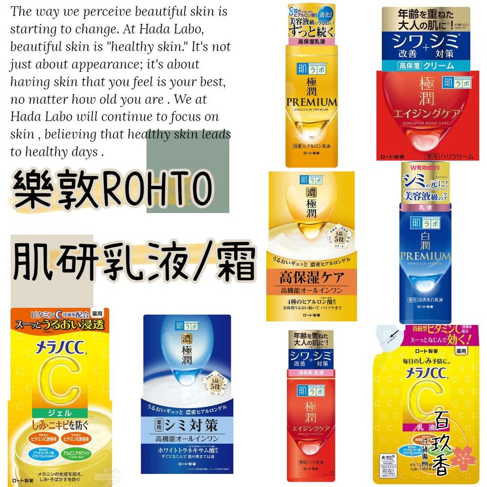 日本境內 樂敦 ROHTO 肌研 白潤 極潤 CC 彈力 凝露 乳液 乳霜 精華液 保濕 封面照片