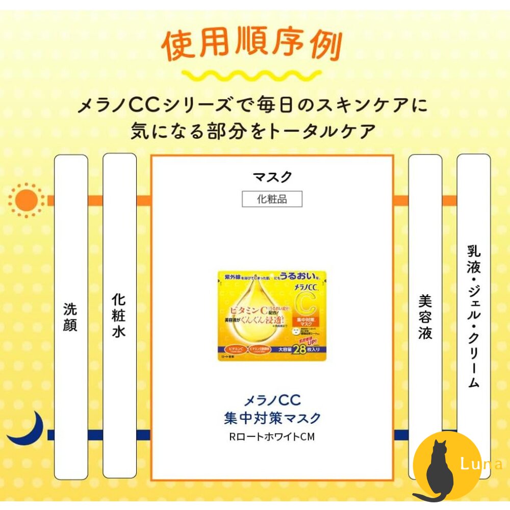 日本境內 樂敦 ROHTO Melano CC 高純度 維他命C 集中對策 面膜 大容量 28枚-圖片-5