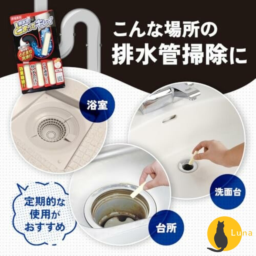 日本 AIMEDIA 排水管 清潔條 排水孔 抗菌 除臭 長效 柑橘香 水槽 清潔-圖片-6