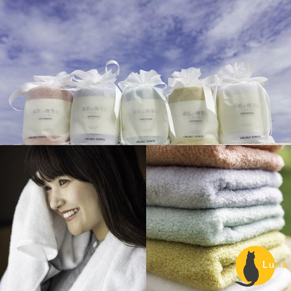 日本製津OBORO五倍吸水抗臭速吸純棉浴巾毛巾素肌的微笑禮品洗澡浴巾