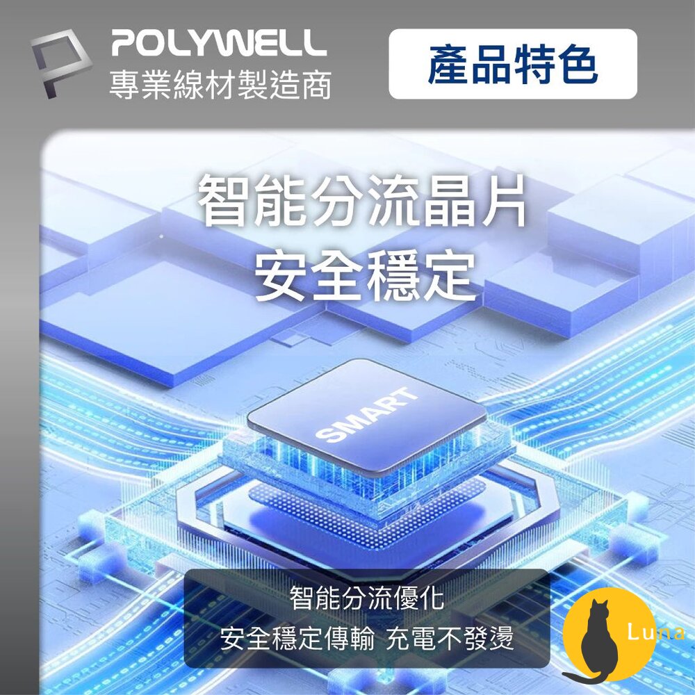 POLYWELL 二拖三 PD編織 快充線 充電線 五合一 USB+C+Lightning+Micro 寶利威爾-圖片-4