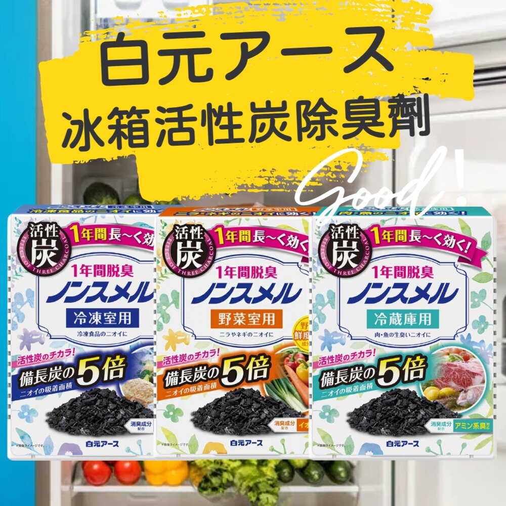 250215174804-日本 白元 冰箱 活性炭 除臭劑 冷藏室 冷凍室 蔬果室 消臭劑 消臭盒 脫臭劑