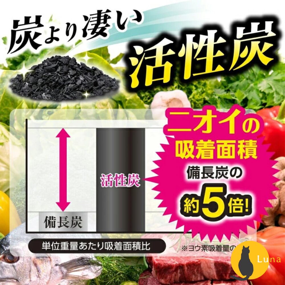 日本 白元 冰箱 活性炭 除臭劑 冷藏室 冷凍室 蔬果室 消臭劑 消臭盒 脫臭劑-圖片-3