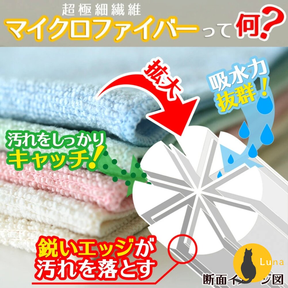 日本 LEC 激落君 超極細纖維 抹布 超吸水 清潔布 免洗劑 快乾 擦拭巾 學生抹布-圖片-4
