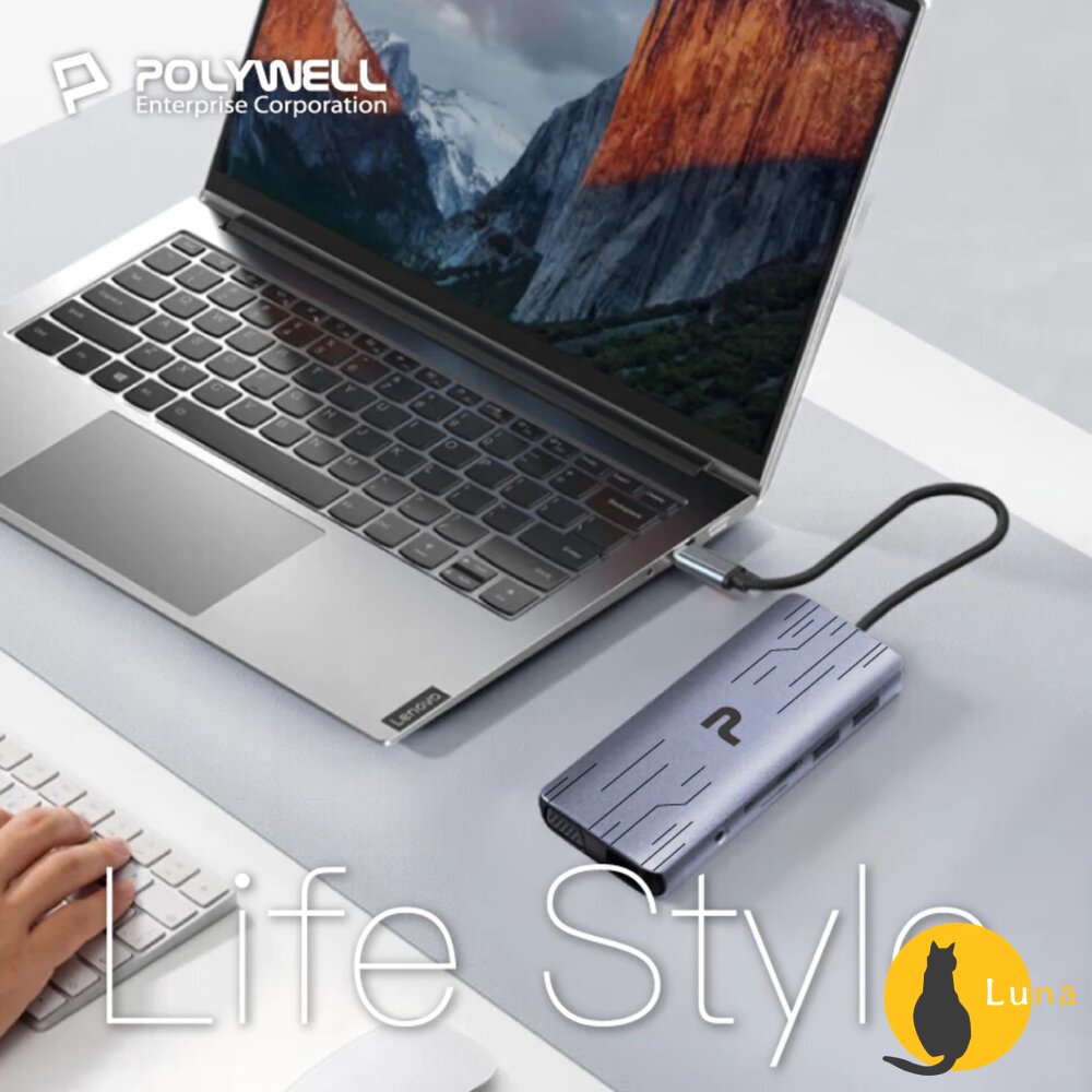 POLYWELL Type-C 十一合一 多功能 集線器 讀卡機 HUB 100W 快充 5G HDMI RJ45-圖片-9