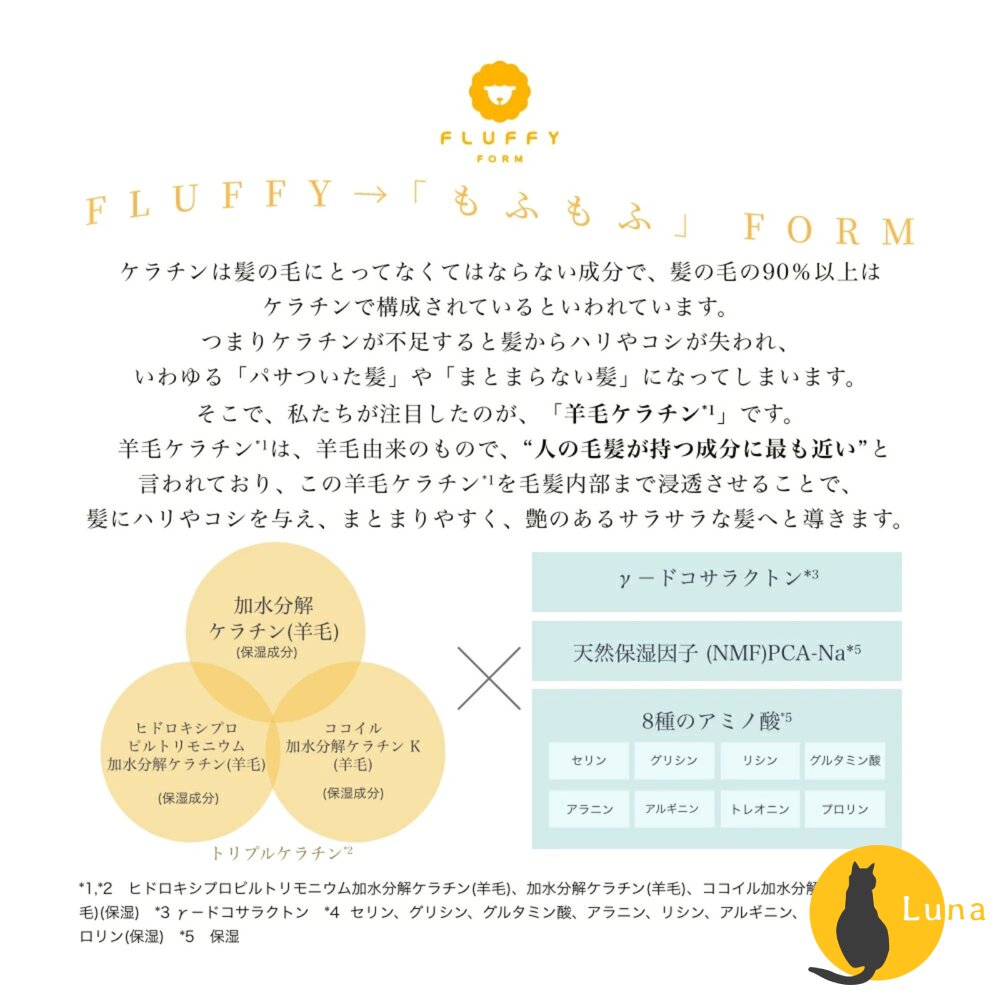 贈旅行隨身包 日本 FLUFFY FORM 蓬鬆柔順角蛋白洗髮露 洗髮精 護髮素 護髮乳-圖片-2