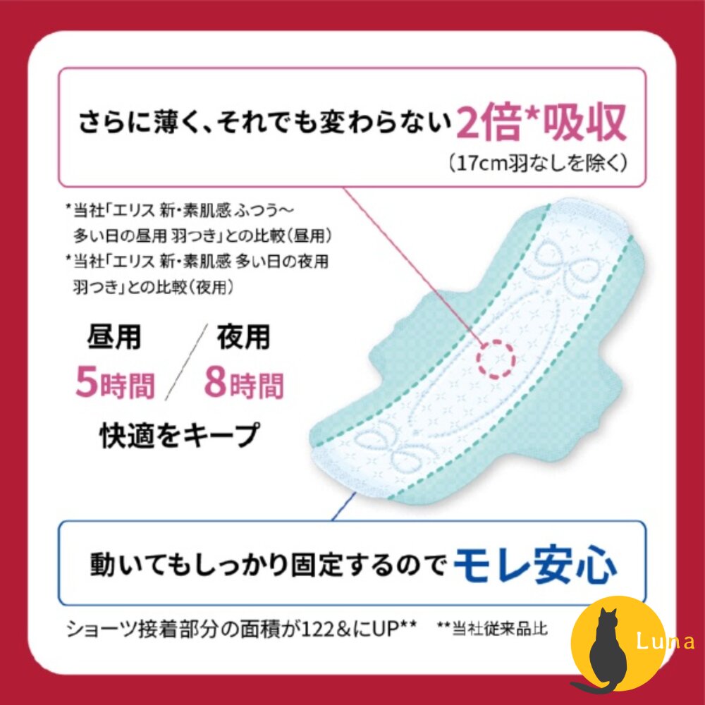 日本 大王 大王製紙 elis 愛麗思 極致薄系列 衛生棉 極薄 超輕薄 2倍吸收 透氣-圖片-4