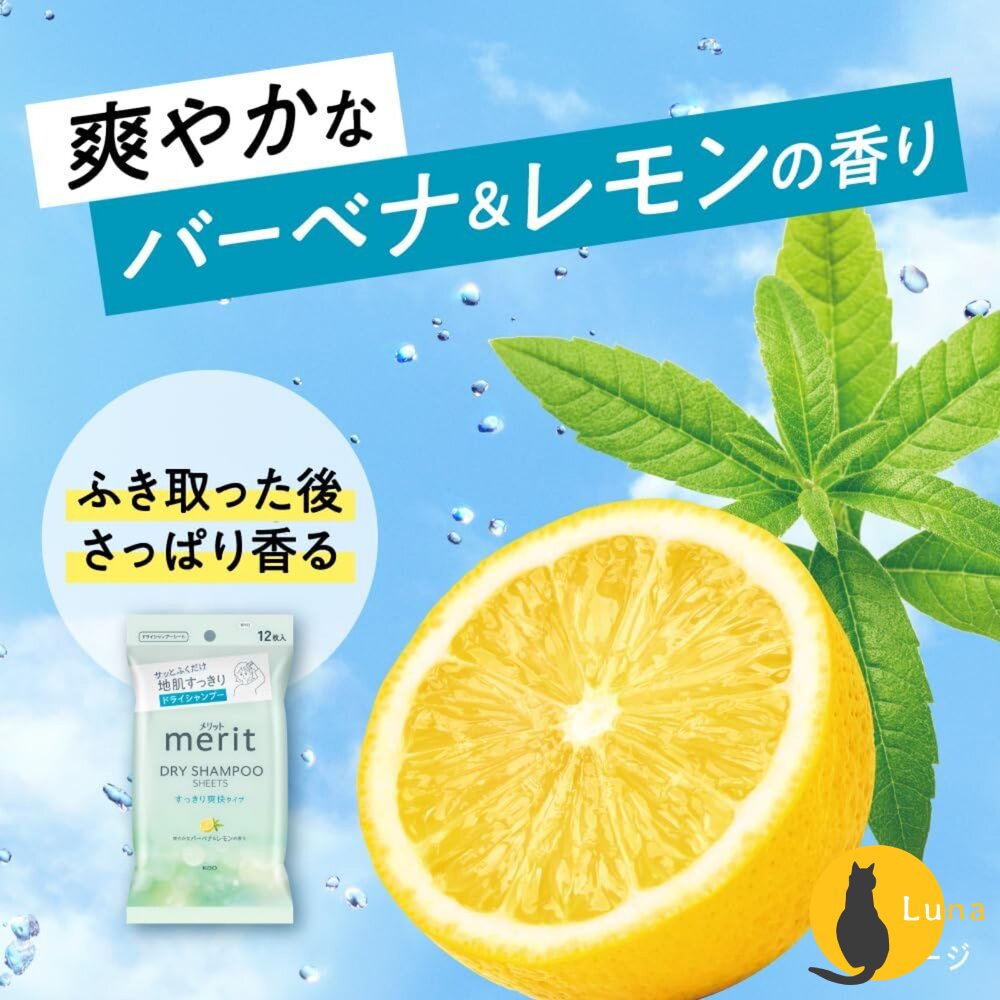 日本 Kao 花王 merit DAY+ 乾洗髮濕巾12枚入 濕紙巾 乾洗髮 懶人必備 柔順 蓬鬆 油頭救星-圖片-4