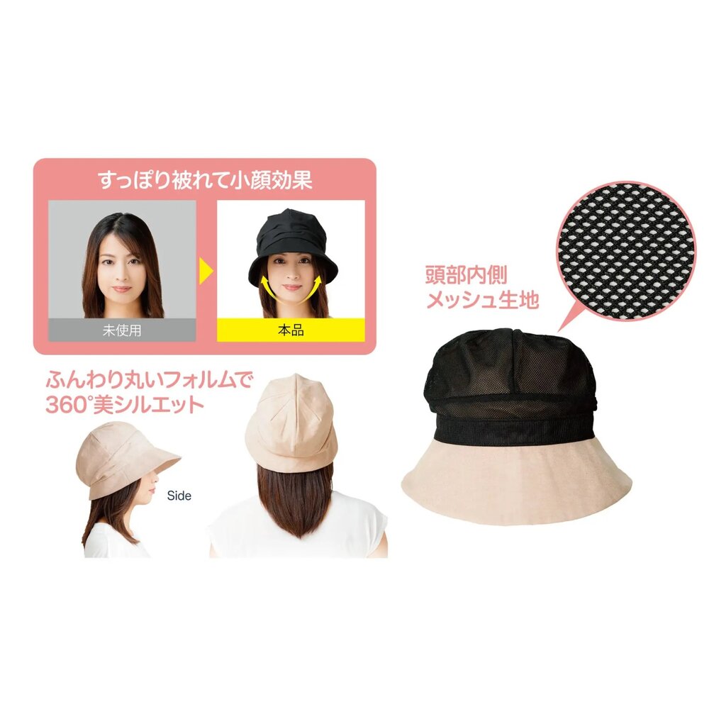 日本直送|預購|日本 UVCUT 小臉防曬遮陽帽-圖片-8