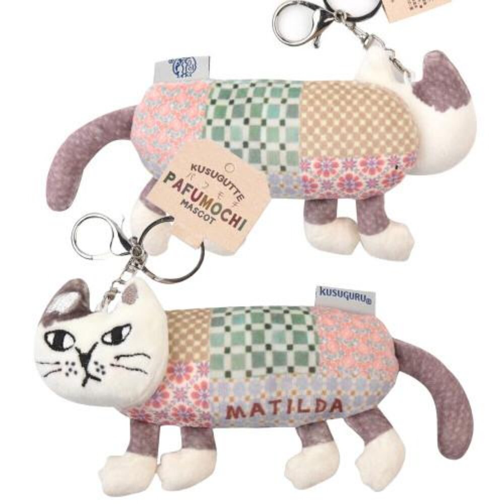 日本 KUSUGURU 貓咪瑪蒂達 Matilda 拼布貓鑰匙圈吊飾-圖片-6