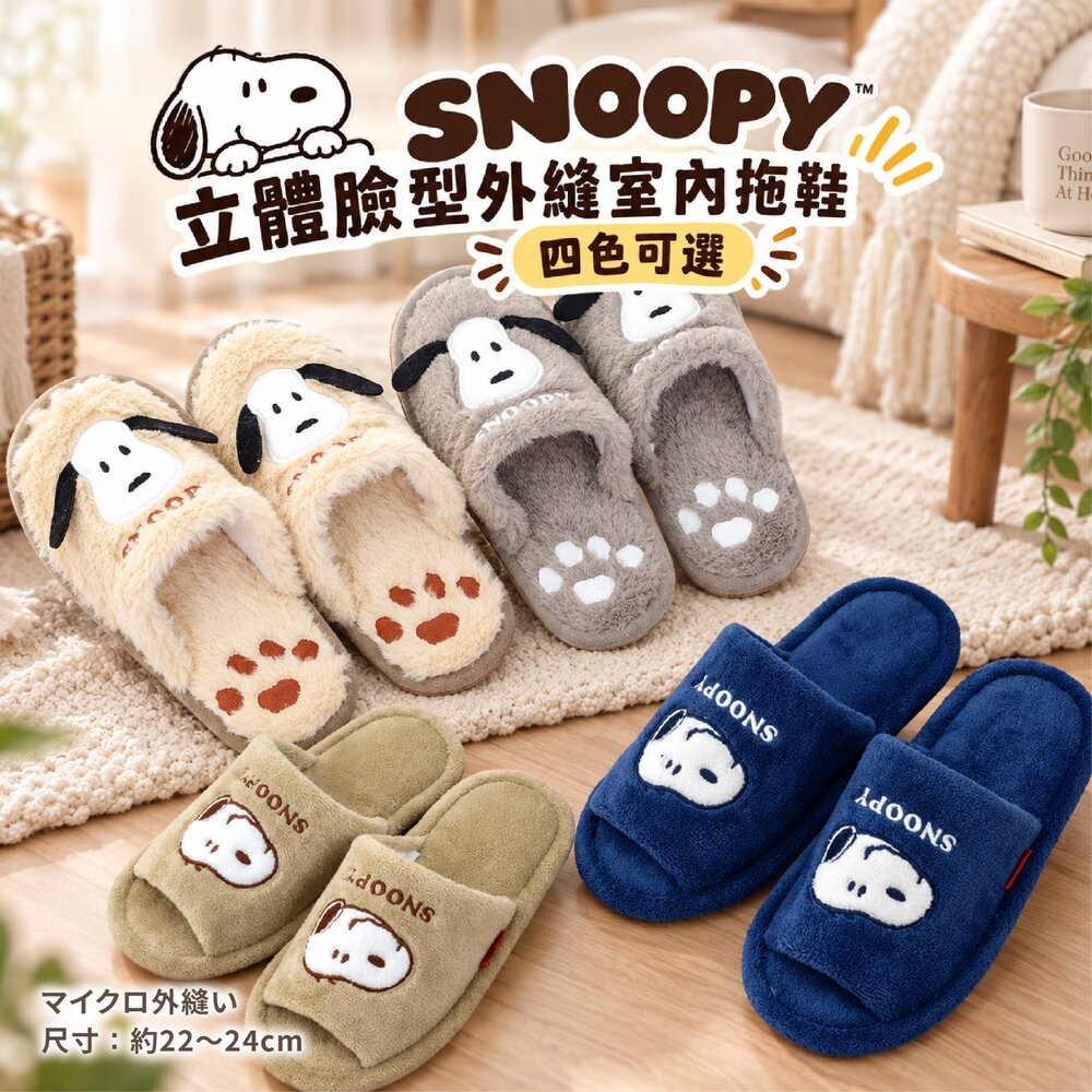 260923121712-日本直送｜預購｜日本SNOOPY立體臉型外縫室內拖鞋