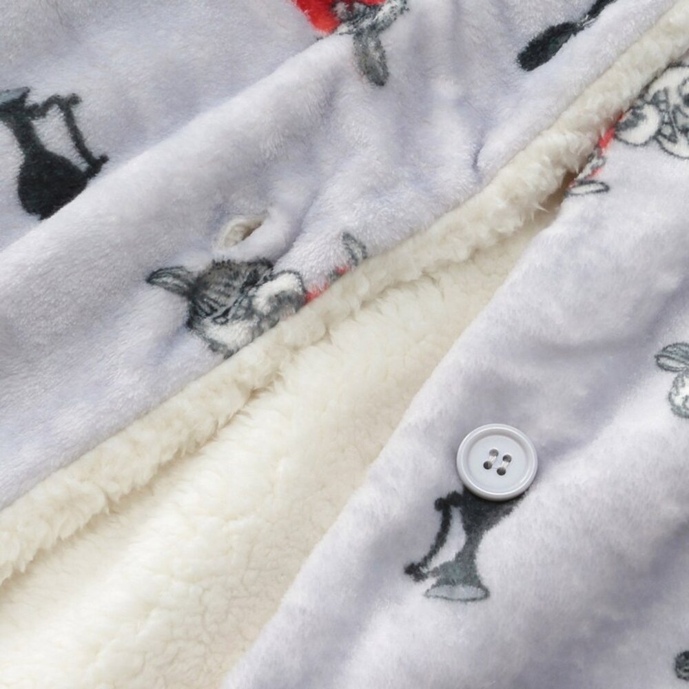 日本直送|預購|日本MOOMIN 嚕嚕米小不點米伊 毛絨3WAY保暖披肩-圖片-9