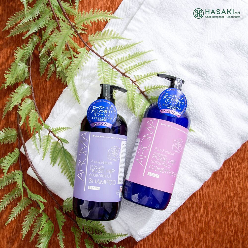 S1-1062035761-日本製 熊野AROMA 精油洗髮精/潤髮乳480ML 玫瑰果香味