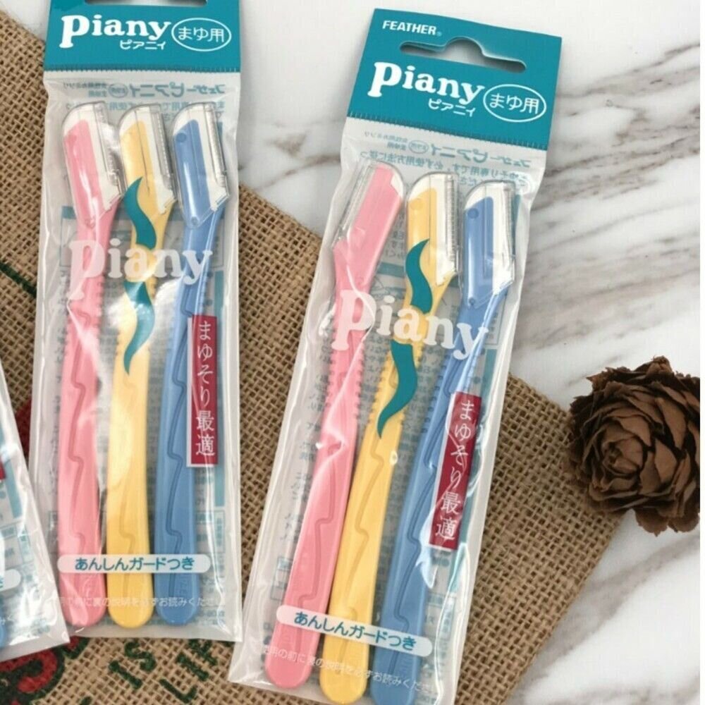 日本製原裝 Piany羽毛美容不咬肉修眉刀#安全除毛刀 #修眉達人推薦#女用剃刀 手毛 腿毛 腋毛-圖片-9