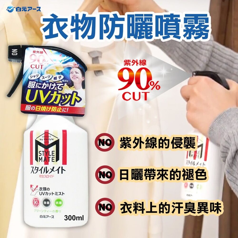 日本直送|現貨|白元STYLEMATE 衣物防曬抗菌噴霧-圖片-7