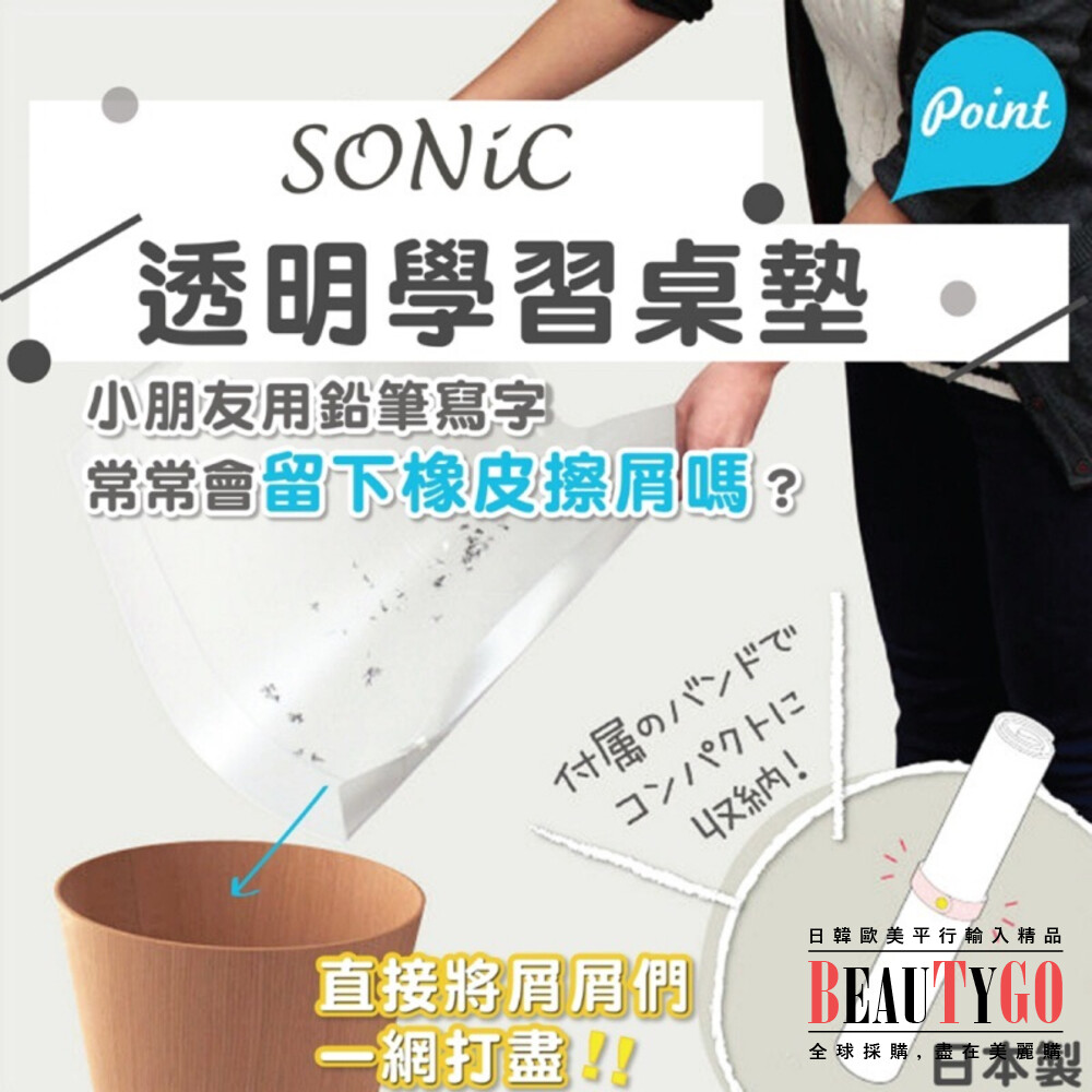 日本製 SONiC 透明學習桌墊/開學必備/開學好物/好學生必備/日本學生最愛 封面照片