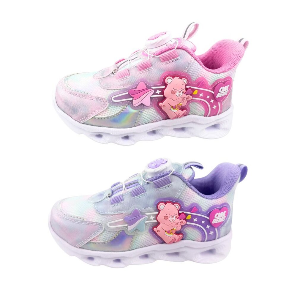 B069-1-彩虹熊旋轉扣電燈鞋 兩色可選