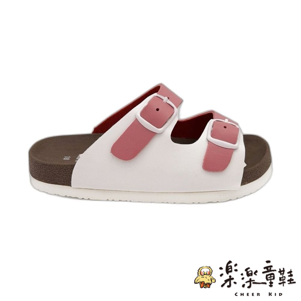 台灣製跳色小方扣拖鞋-粉-圖片-1