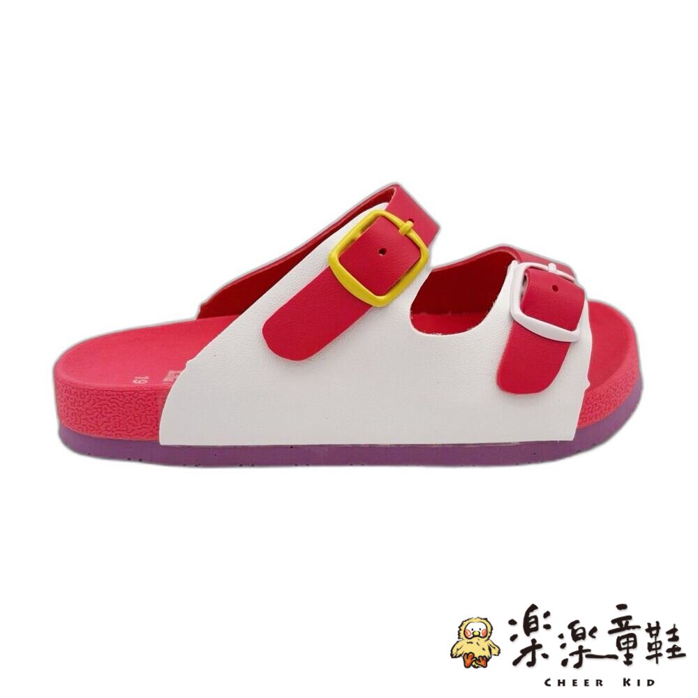 台灣製跳色小方扣拖鞋-桃色-圖片-1