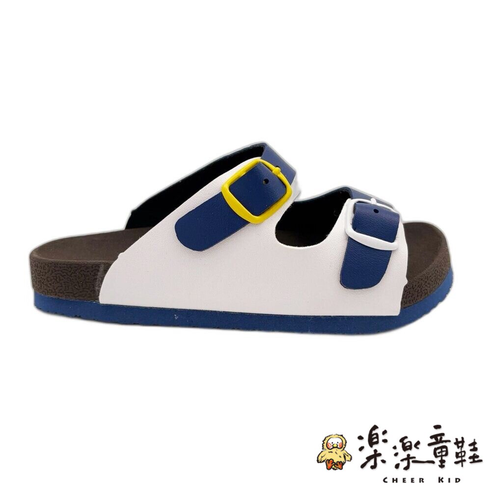 台灣製跳色小方扣拖鞋-藍色-圖片-1