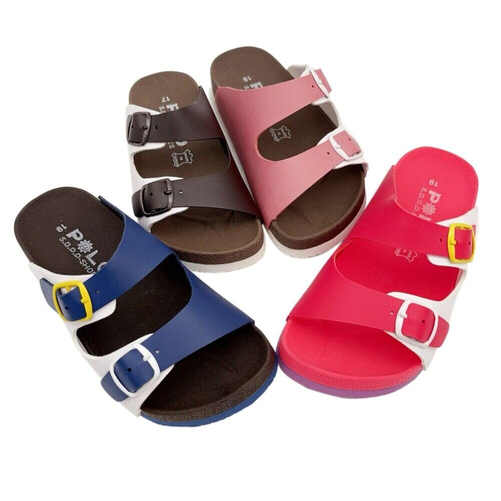 C007-4-台灣製跳色小方扣拖鞋(四色可選)