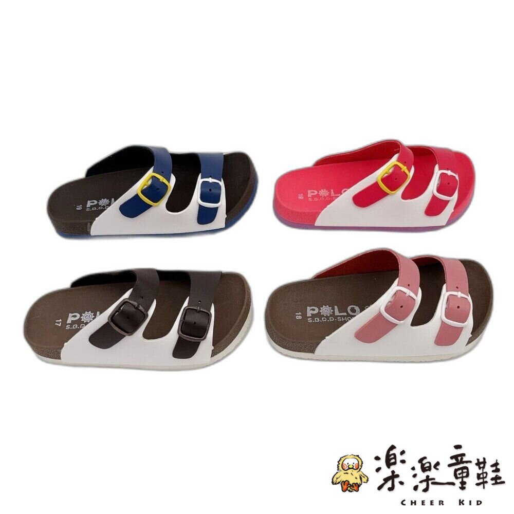 台灣製跳色小方扣拖鞋(四色可選)-圖片-1