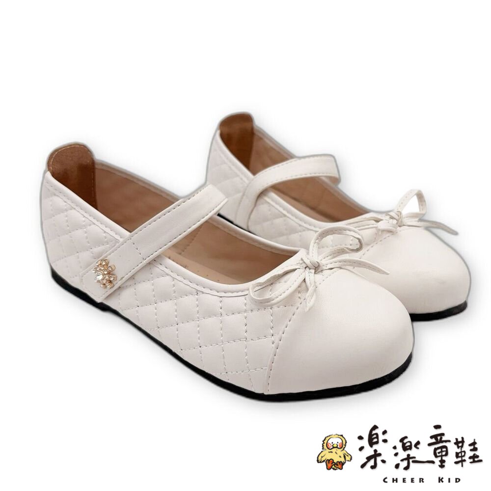 【斷碼出清不退不換】菱格鑽花公主鞋-白色 封面照片
