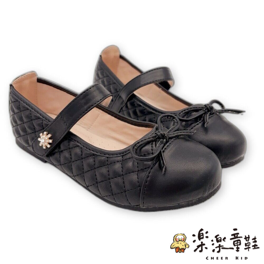 【斷碼出清不退不換】優雅女童菱格鑽花公主鞋-圖片-2