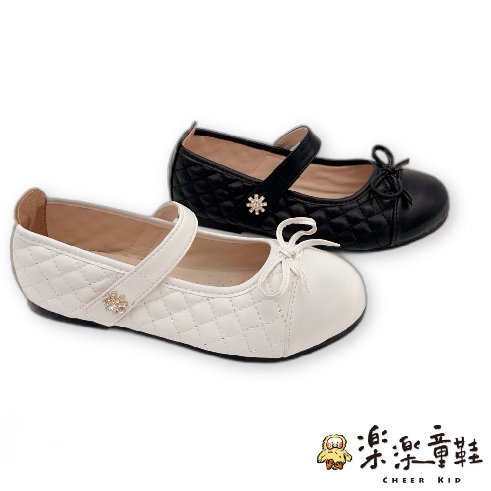 【斷碼出清不退不換】優雅女童菱格鑽花公主鞋-圖片-4